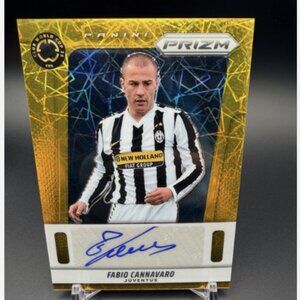 2025 Prizm Club World Cup Fabio Cannavaro Auto Gold Velocity 1/10 Juventus FA-FC